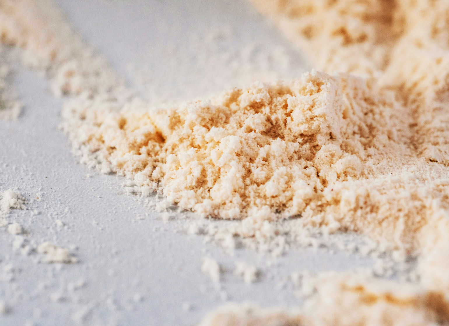 Close-up of a neat pile of protein powder
