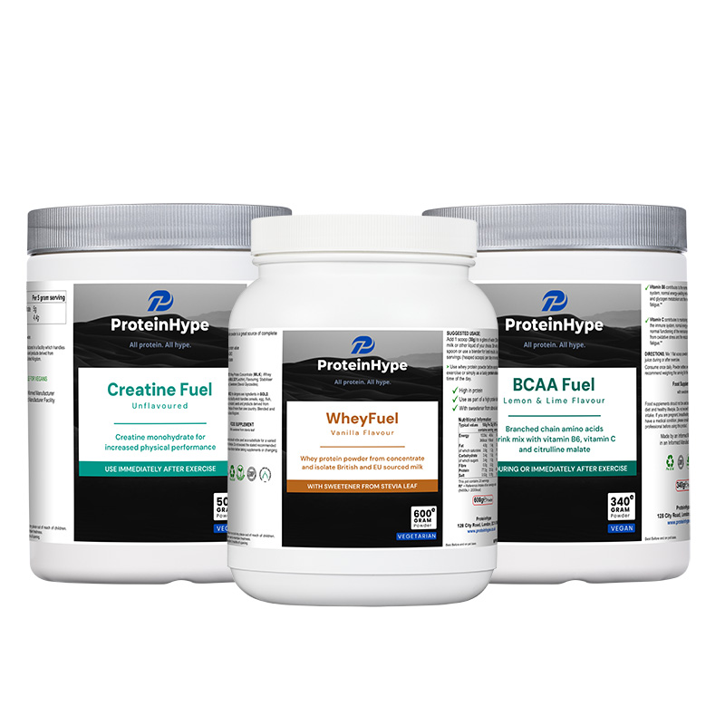 Muscle Strength Stack protein and strength supplement bundle