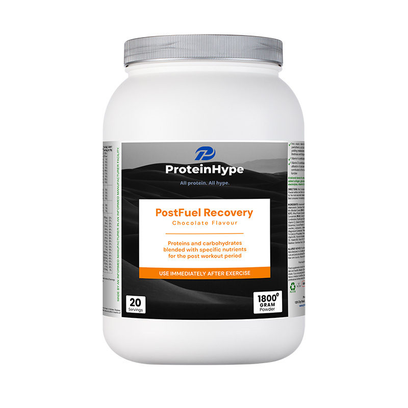 PostFuel Recovery chocolate post-workout drink with protein, carbohydrates, and BCAAs