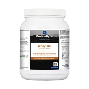 WheyFuel vanilla whey protein powder for muscle recovery and growth